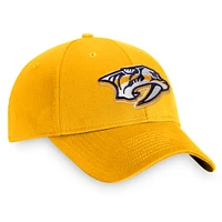 Casquette réglable Fanatics Gold Nashville Predators Core pour hommes