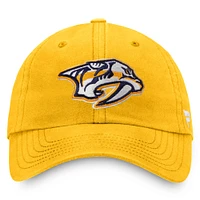 Casquette ajustable Fanatics Gold Nashville Predators Core Primary Logo pour homme