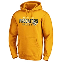 Men's Fanatics  Gold Nashville Predators Iconic Empty Netter Fleece Pullover Hoodie