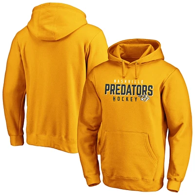 Men's Fanatics  Gold Nashville Predators Iconic Empty Netter Fleece Pullover Hoodie