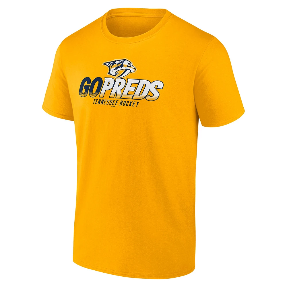 Men's Fanatics  Gold Nashville Predators Iconic T-Shirt