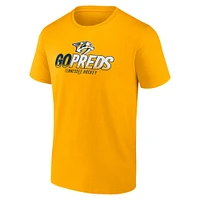Men's Fanatics  Gold Nashville Predators Iconic T-Shirt