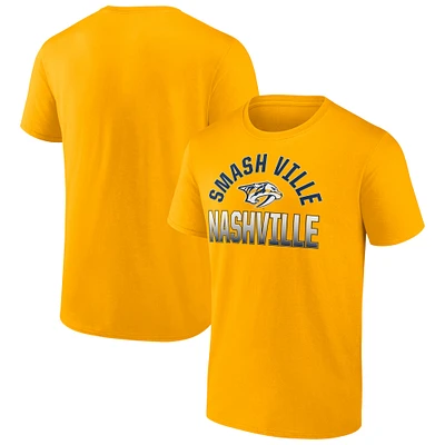 T-shirt Fanatics Gold pour homme avec filet ouvert des Nashville Predators