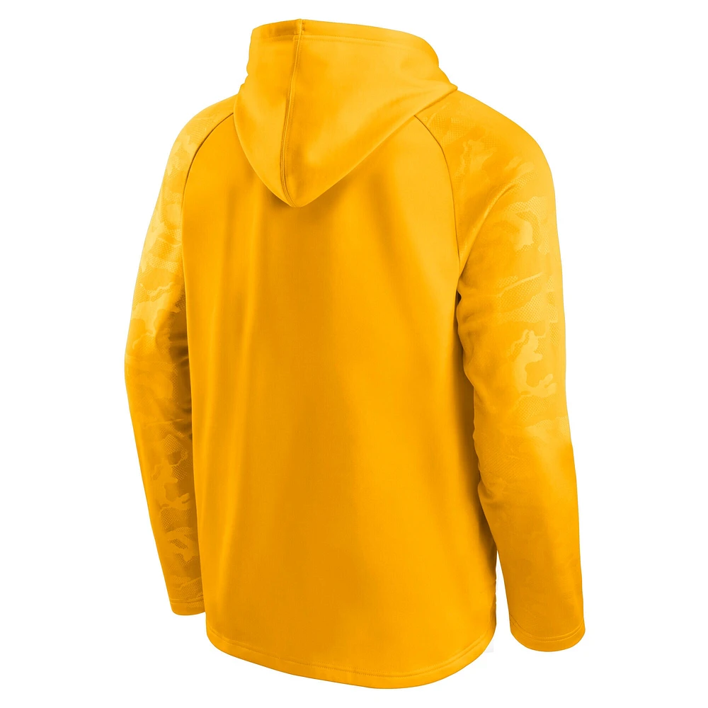 Sweat à capuche manches longues Fanatics Gold Nashville Predators Shade Defender Raglan pour hommes