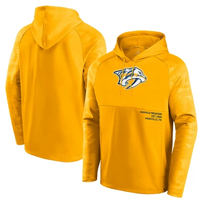 Sweat à capuche manches longues Fanatics Gold Nashville Predators Shade Defender Raglan pour hommes