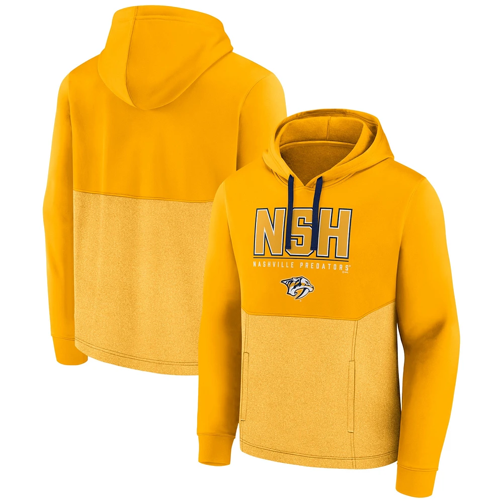 Sweat à capuche tri-mélange réussi Fanatics Gold Nashville Predators pour hommes