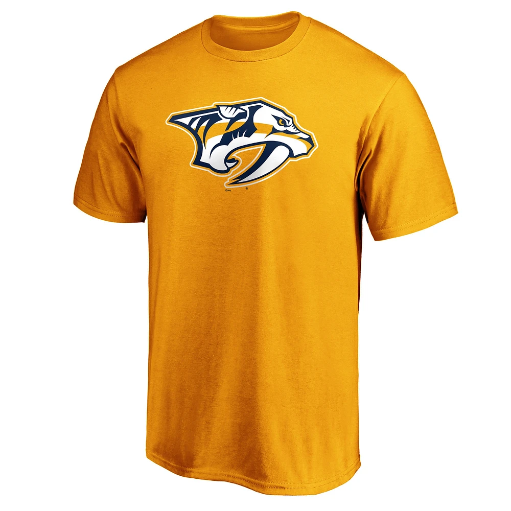 T-shirt avec logo principal de l'équipe des Predators Nashville Fanatics Gold pour hommes