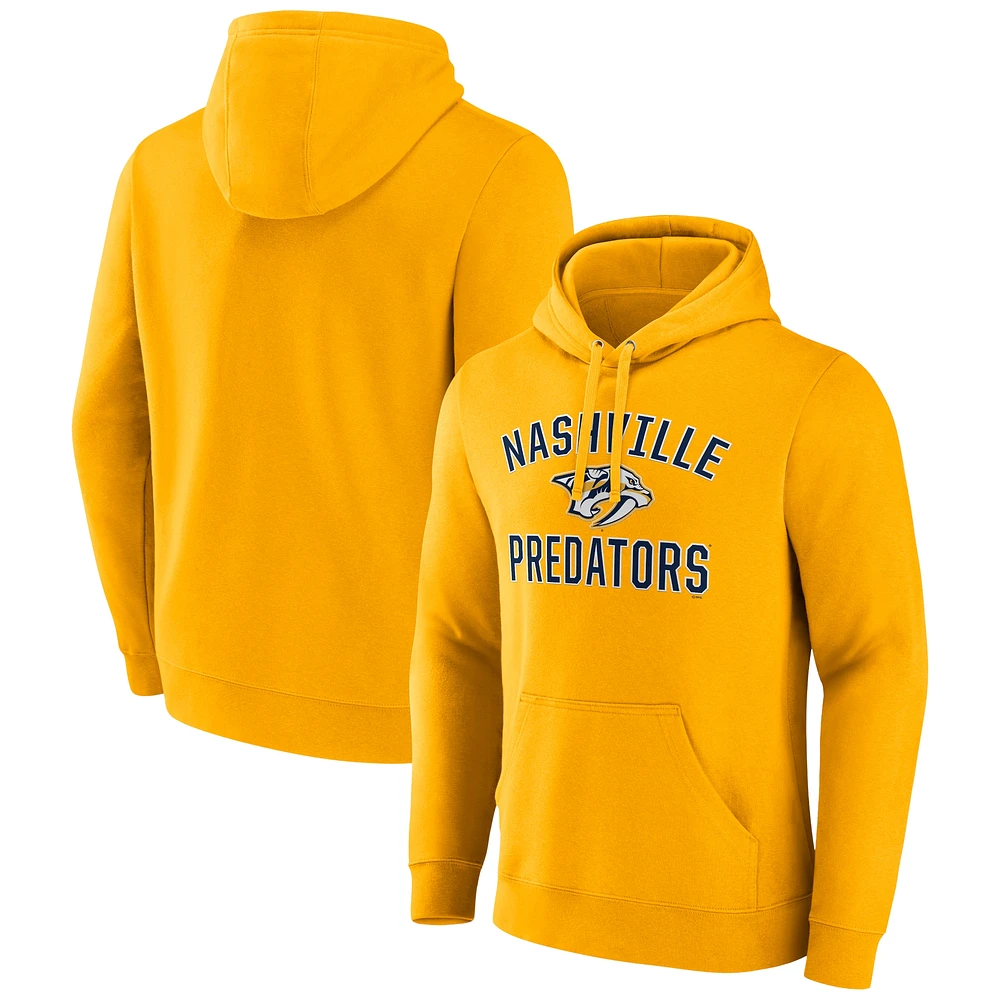 Sweat à capuche Fanatics Gold Nashville Predators Victory Arch pour hommes