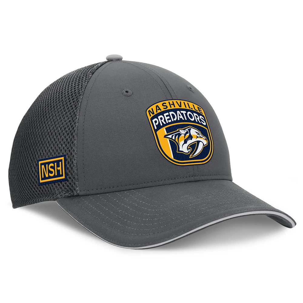 Men's Fanatics Gray Nashville Predators Authentic Pro Home Ice Trucker Adjustable Hat