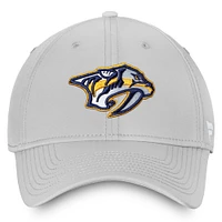 Casquette Fanatics grise pour homme avec logo principal des Predators de Nashville Core Flex