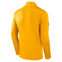 Men's Fanatics  Heather Gold Nashville Predators Authentic Pro Lightweight Quarter-Zip Pullover