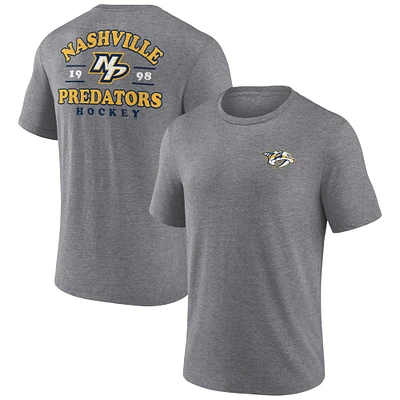 T-shirt tri-blend gris chiné fanatiques pour hommes avec ailier des Nashville Predators