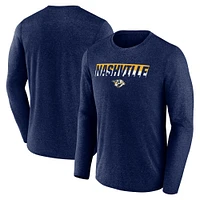 Men's Fanatics Heather Navy Nashville Predators Transition Long Sleeve T-Shirt