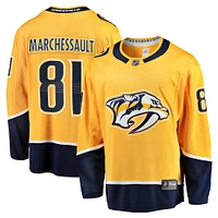 Fanatics pour hommes Jonathan Marchessault jaune Nashville Predators Home Premier Breakaway Player Maillot