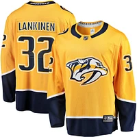 Fanatics pour hommes Kevin Lankinen Gold Nashville Predators Maillot de joueur échappé à domicile