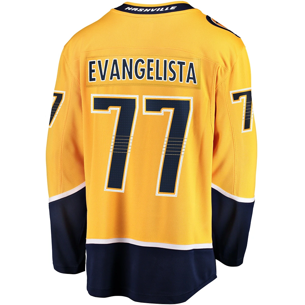 Men's Fanatics Luke Evangelista Gold Nashville Predators  Premier Breakaway Player Jersey