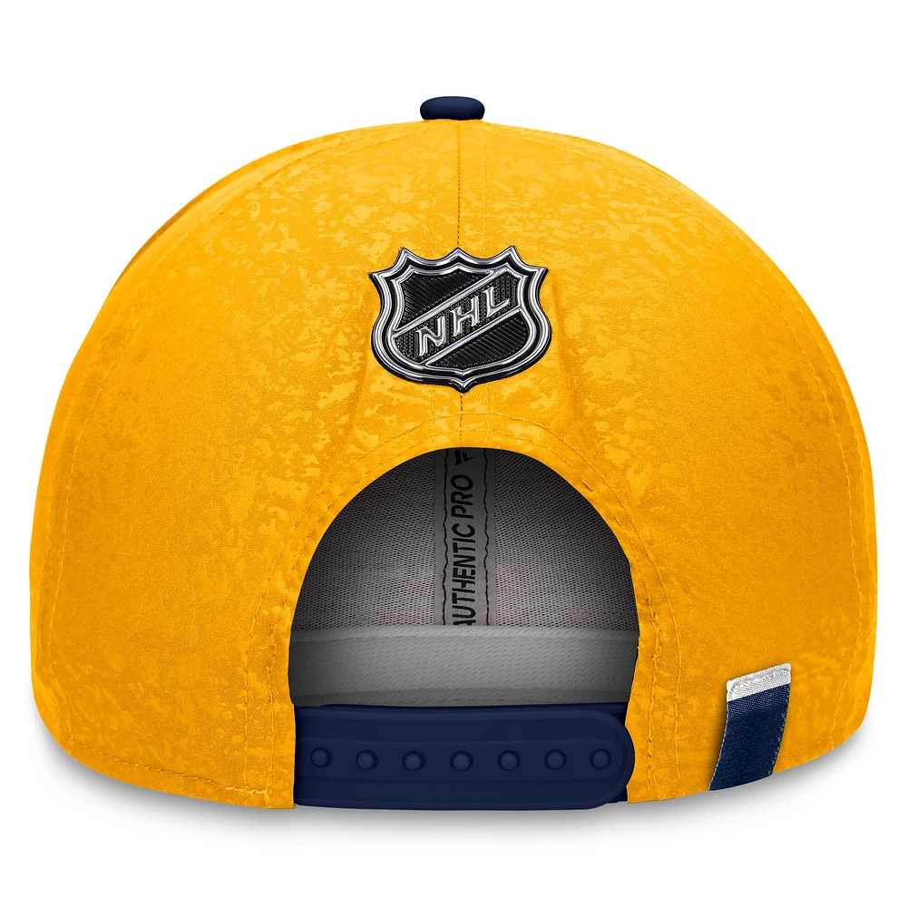 Men's Fanatics  Navy/Gold Nashville Predators Authentic Pro Rink Two-Tone Snapback Hat