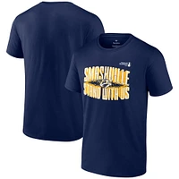 Men's Fanatics  Navy Nashville Predators 2024 Stanley Cup Playoffs Slogan T-Shirt