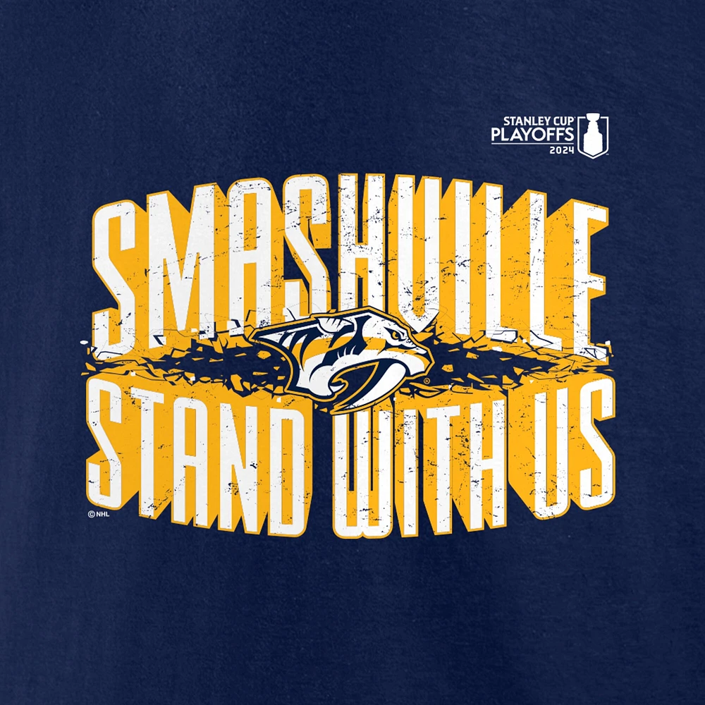 Men's Fanatics  Navy Nashville Predators 2024 Stanley Cup Playoffs Slogan T-Shirt