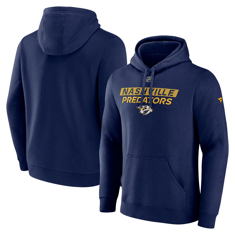 Sweat à capuche en polaire Authentic Pro Core Primary de Nashville Predators bleu marine Fanatics pour homme