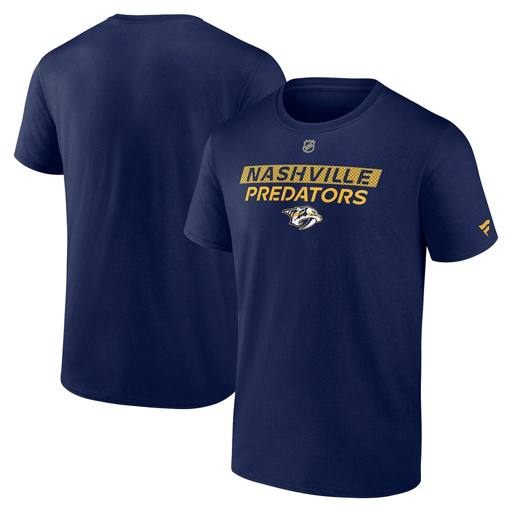 T-shirt Authentic Pro Core pour homme Fanatics bleu marine Nashville Predators