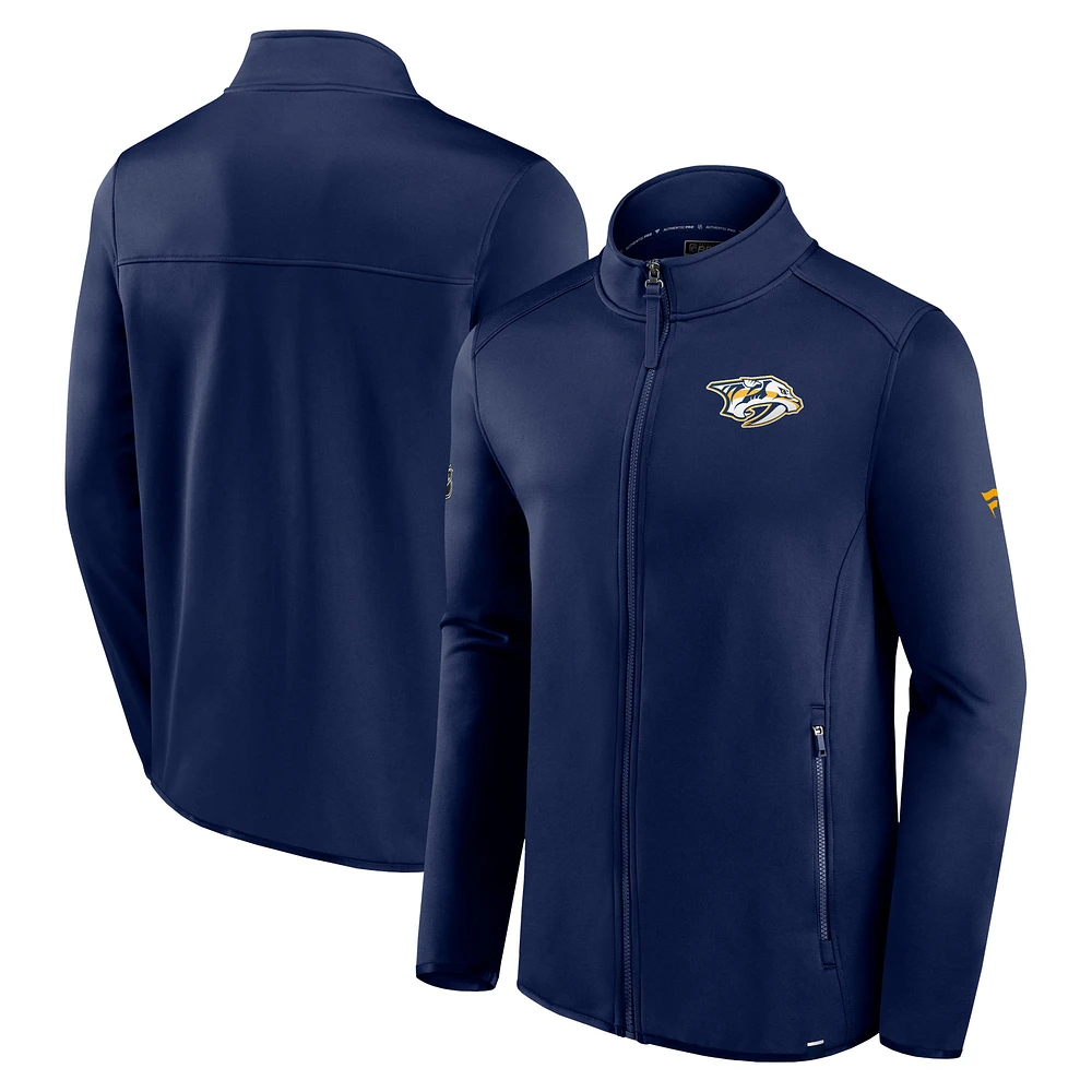 Men's Fanatics  Navy Nashville Predators Authentic Pro Full-Zip Jacket