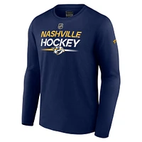 Men's Fanatics  Navy Nashville Predators Authentic Pro Primary Long Sleeve T-Shirt