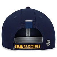 Casquette réglable bleu marine Nashville Predators Authentic Pro Rink Fanatics pour hommes