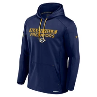 Men's Fanatics  Navy Nashville Predators Authentic Pro Rink Fleece Pullover Hoodie