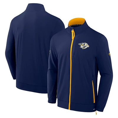 Men's Fanatics Navy Nashville Predators Authentic Pro Rink Full-Zip Jacket