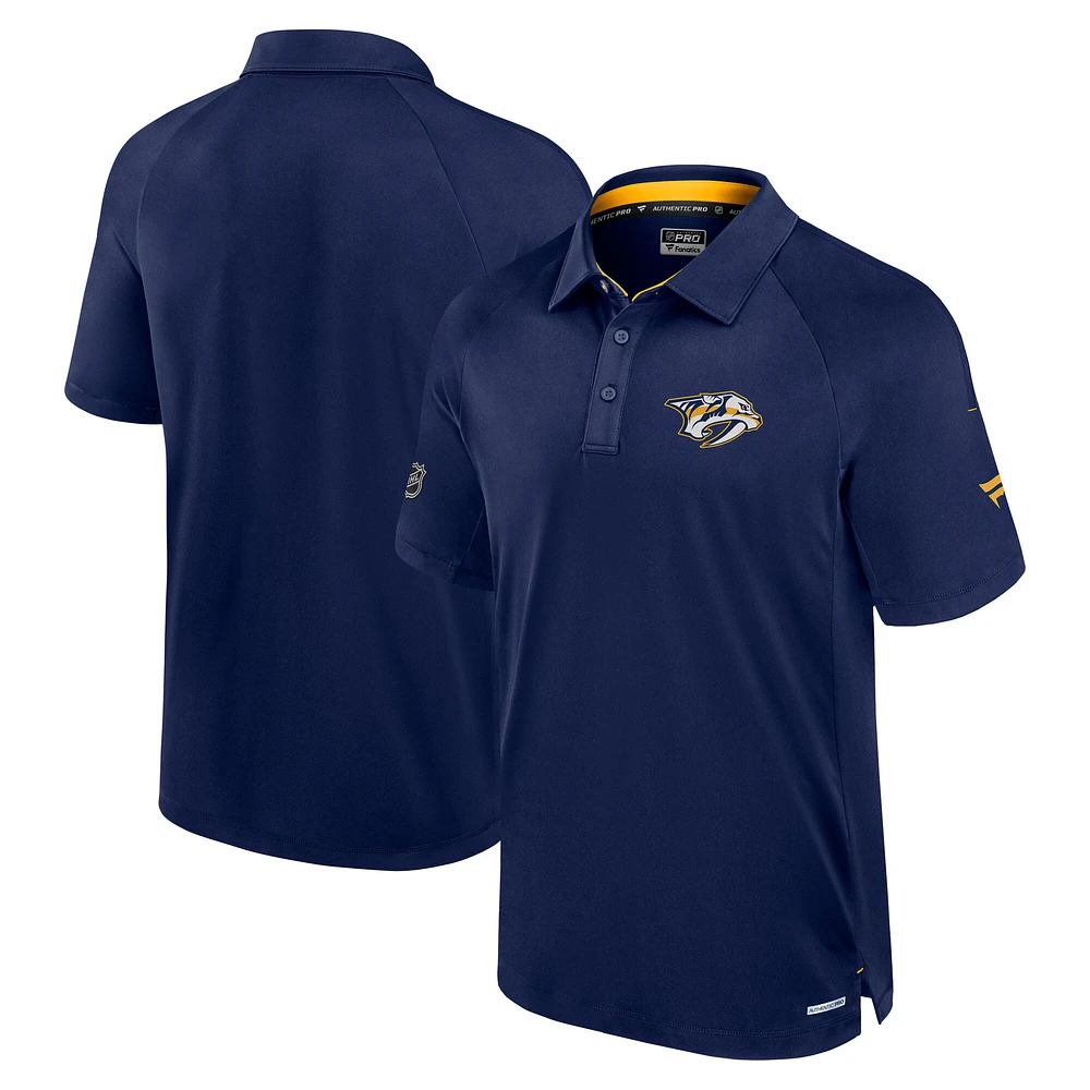 Polo de patinoire Authentic Pro Nashville Predators bleu marine Fanatics pour homme