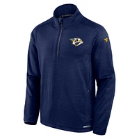 Men's Fanatics  Navy Nashville Predators Authentic Pro Rink Quarter-Zip Jacket