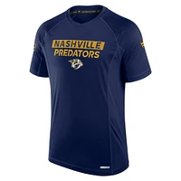 T-shirt technique authentique Pro Rink des Predators de Nashville pour homme la marque Fanatics bleu marine