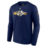 Men's Fanatics  Navy Nashville Predators Authentic Pro Secondary Long Sleeve T-Shirt