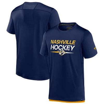 Men's Fanatics  Navy Nashville Predators Authentic Pro Tech T-Shirt