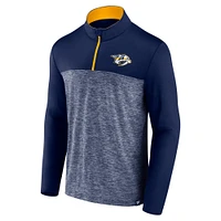 Men's Fanatics Navy Nashville Predators Iconic Defender Quarter-Zip Jacket
