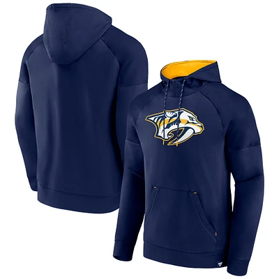 Men's Fanatics  Navy Nashville Predators Iconic Defender Raglan Pullover Hoodie