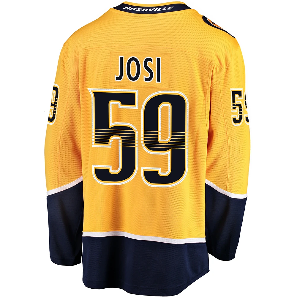 Men's Fanatics Roman Josi Gold Nashville Predators Breakaway - Player Jersey