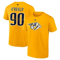 Men's Fanatics Ryan O'Reilly Gold Nashville Predators Authentic Stack Name & Number T-Shirt