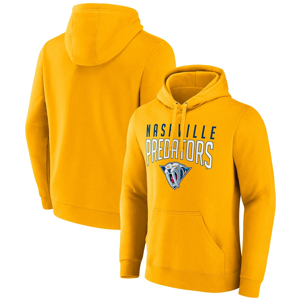 Sweat à capuche jaune Nashville Predators Fanatics pour hommes, édition spéciale 2.0 avec mot-symbole