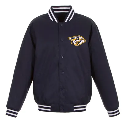 Nashville Predators JH Design Front Hit Poly Twill Jacket - Navy