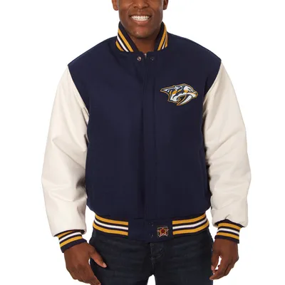 Men's JH Design Navy Vancouver Canucks Front Hit Poly Twill Jacket