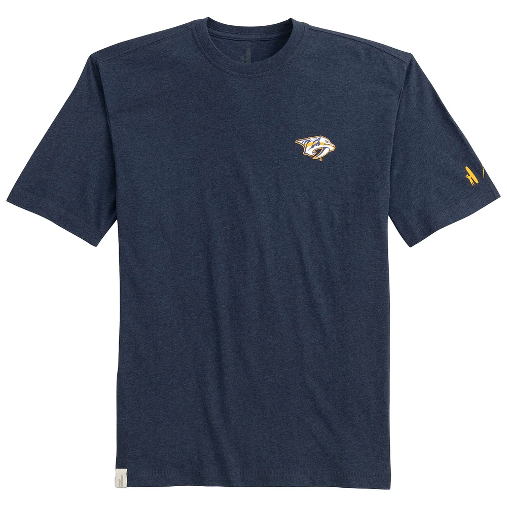 T-shirt Spencer chiné blanc pour homme de la marque Johnnie-O, avec les Predators Nashville