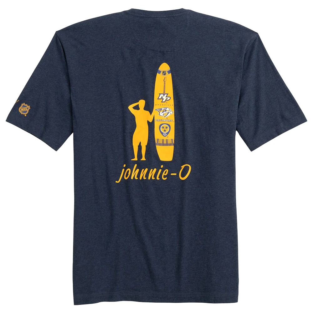 T-shirt Spencer chiné blanc pour homme de la marque Johnnie-O, avec les Predators Nashville