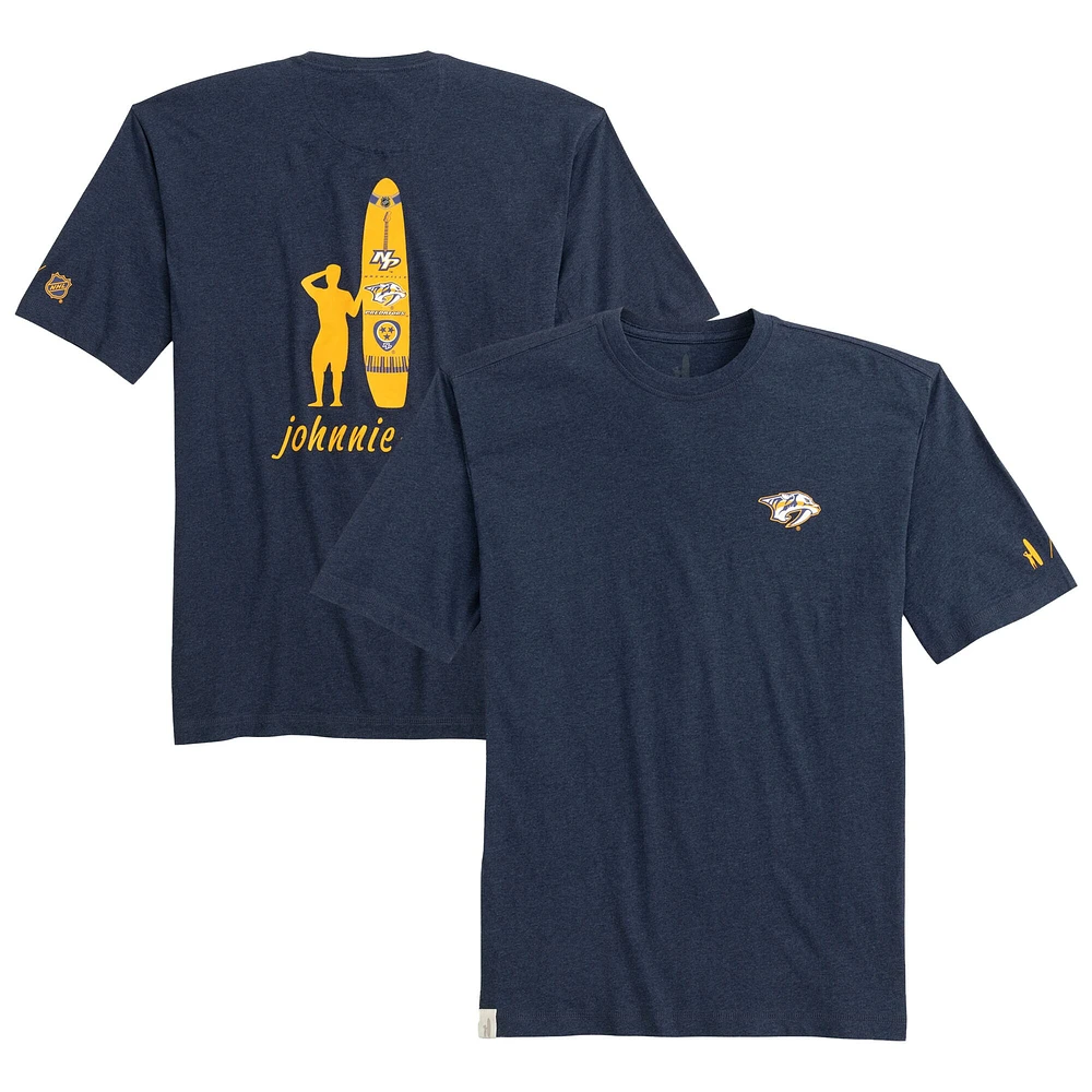 T-shirt Spencer chiné blanc pour homme de la marque Johnnie-O, avec les Predators Nashville