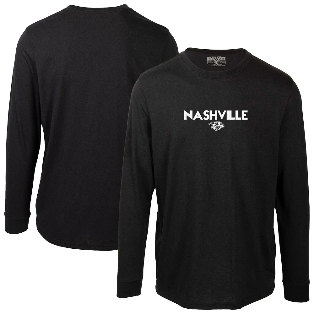 Men's Levelwear  Black Nashville Predators Oscar City Capsule Long Sleeve T-Shirt