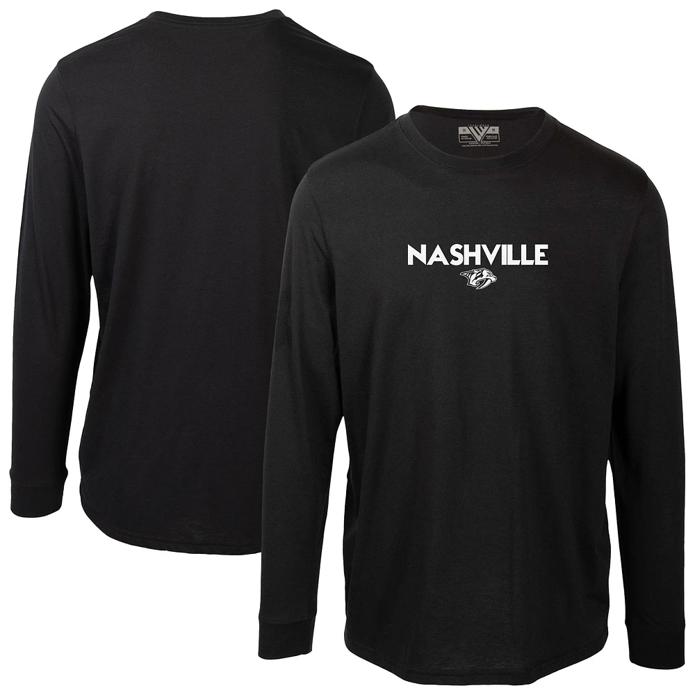 Men's Levelwear Black Nashville Predators Oscar City Capsule Long Sleeve T-Shirt