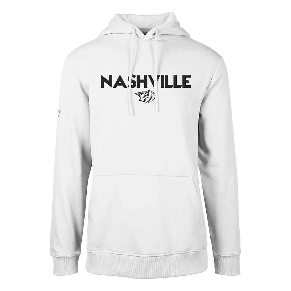 Men's Levelwear  White Nashville Predators Podium City Capsule Pullover Hoodie