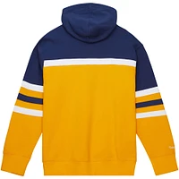 Chandail à capuchon d'entraîneur-chef des Predators de Nashville doré/marine Mitchell & Ness pour hommes