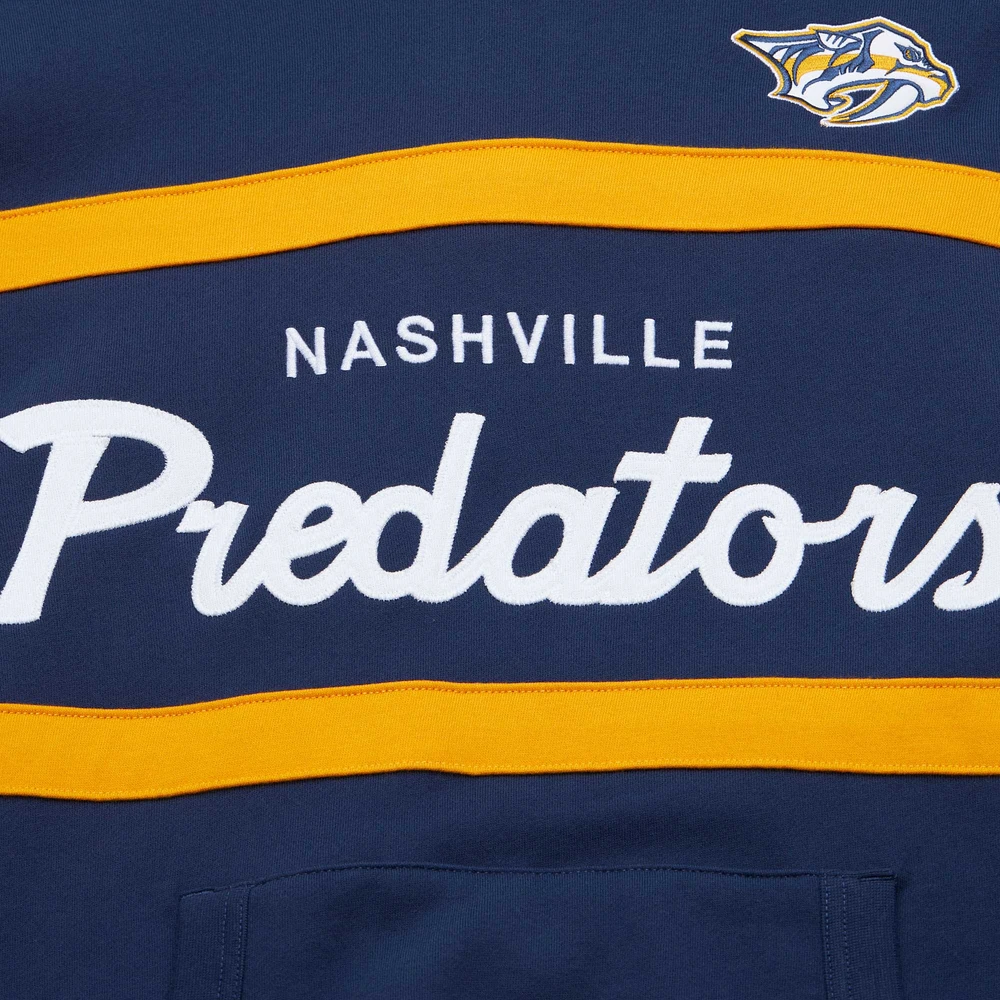 Chandail à capuchon bleu marine Mitchell & Ness pour hommes des Predators de Nashville